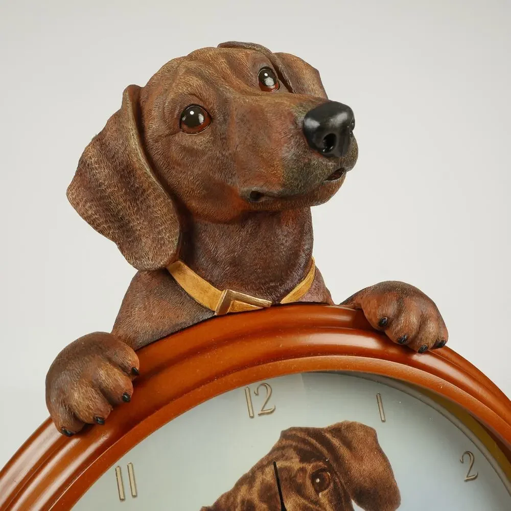 Bradford Exchange Dachshund Tail Waggin Tim Collector's Clock Linda Picken
